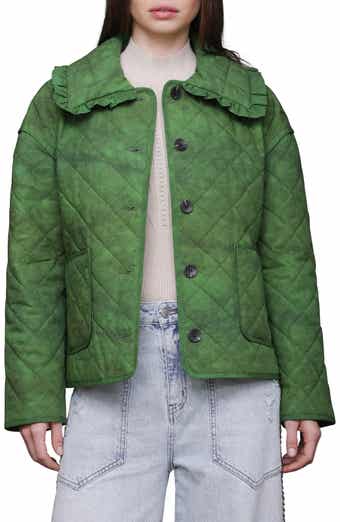 Ruffle Collar Quilted Jacket