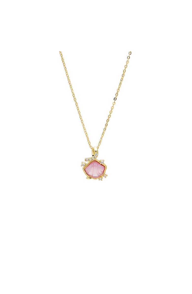 BY ADINA EDEN Ocean Glow Pink Shell Pendant Necklace, Main, color, Pink