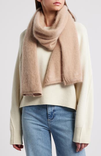 Nordstrom Brushed Cashmere Scarf In Camel