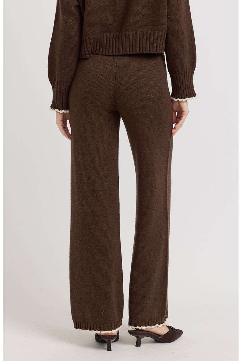 Victoria Drawstring Wide Leg Knit Pants, Alternate, color, BROWN
