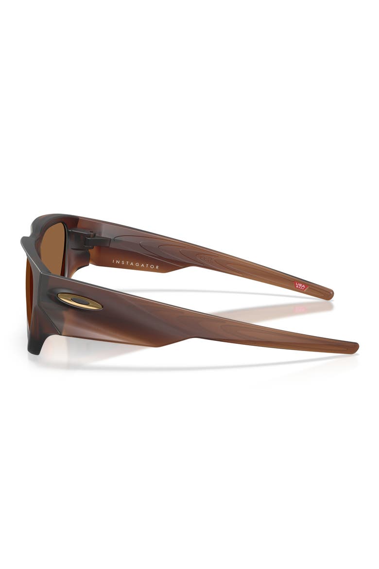 Instagator 58mm Rectangle Sunglasses, Alternate, color, MATTE ROOTBEER / PRIZM BRONZE