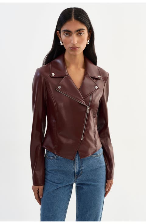 Pascale | Fitted Faux Leather Jacket