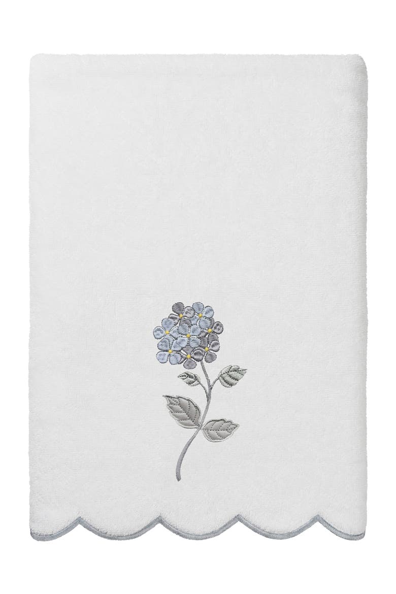 Hydea Embroidered Scallop 6-Piece Towel Set, Alternate, color, WHITE/ GRAY