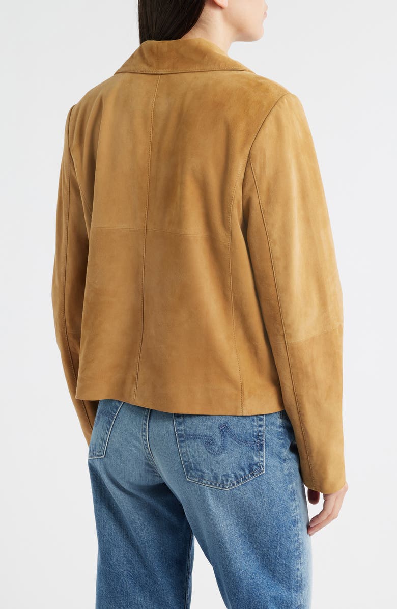 Bernardo Crop Suede Jacket, Alternate, color, Sand