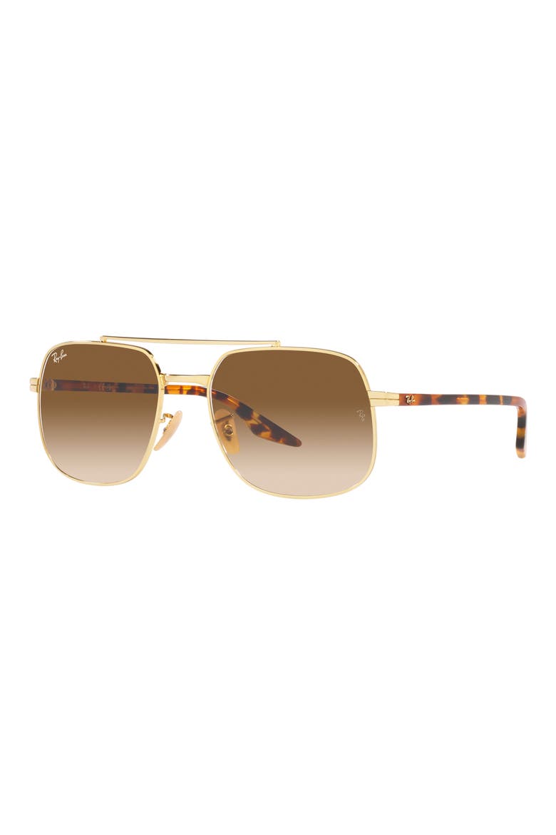 56mm Gradient Square Sunglasses, Alternate, color, GOLD FLASH