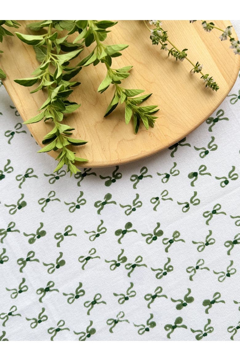 Bow Table Throw, Alternate, color, Sage & Evergreen