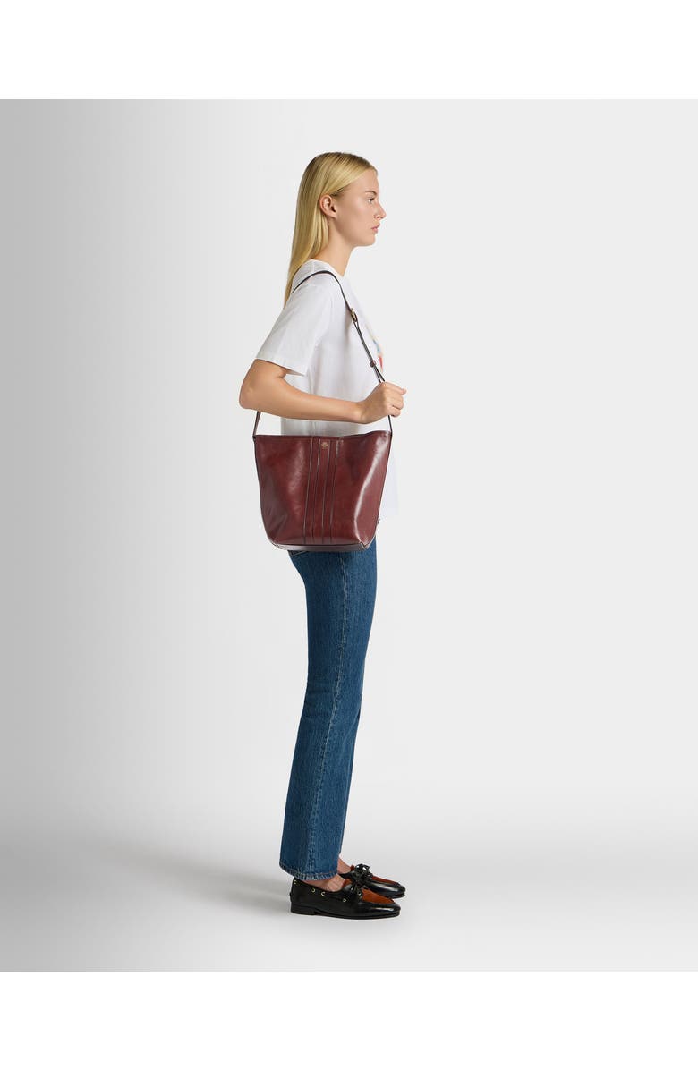 Bally Signature Bucket Bag in Leather, Alternate, color, Red