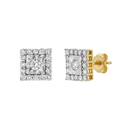 Luvmyjewelry Legatum 10k Gold Diamond Unisex Earrings In 10k Yellow Gold