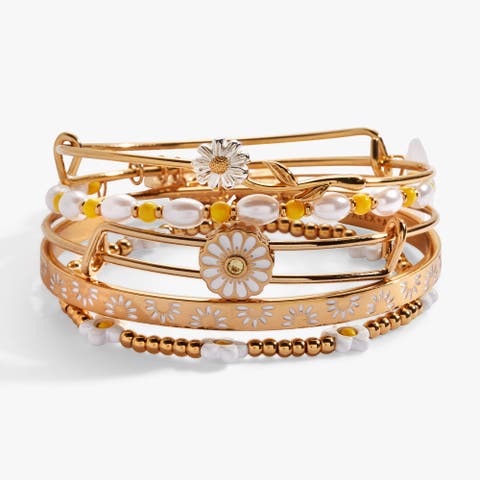 Daisy Bangle Bracelet Set of 5