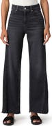 PAIGE Anessa High Waist Raw Hem Wide Leg Jeans