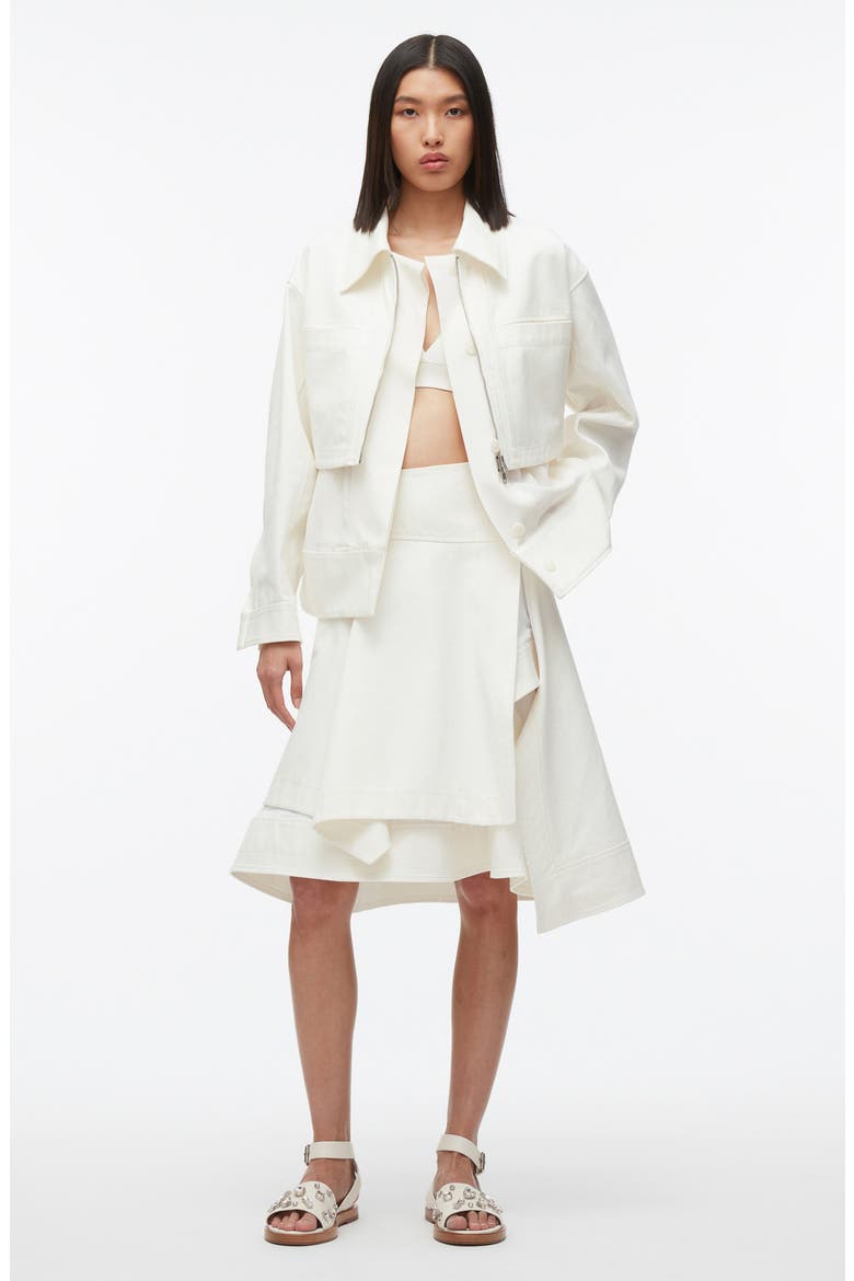 Double Layered Belted Silk Organza Jacket, Alternate, color, IVORY