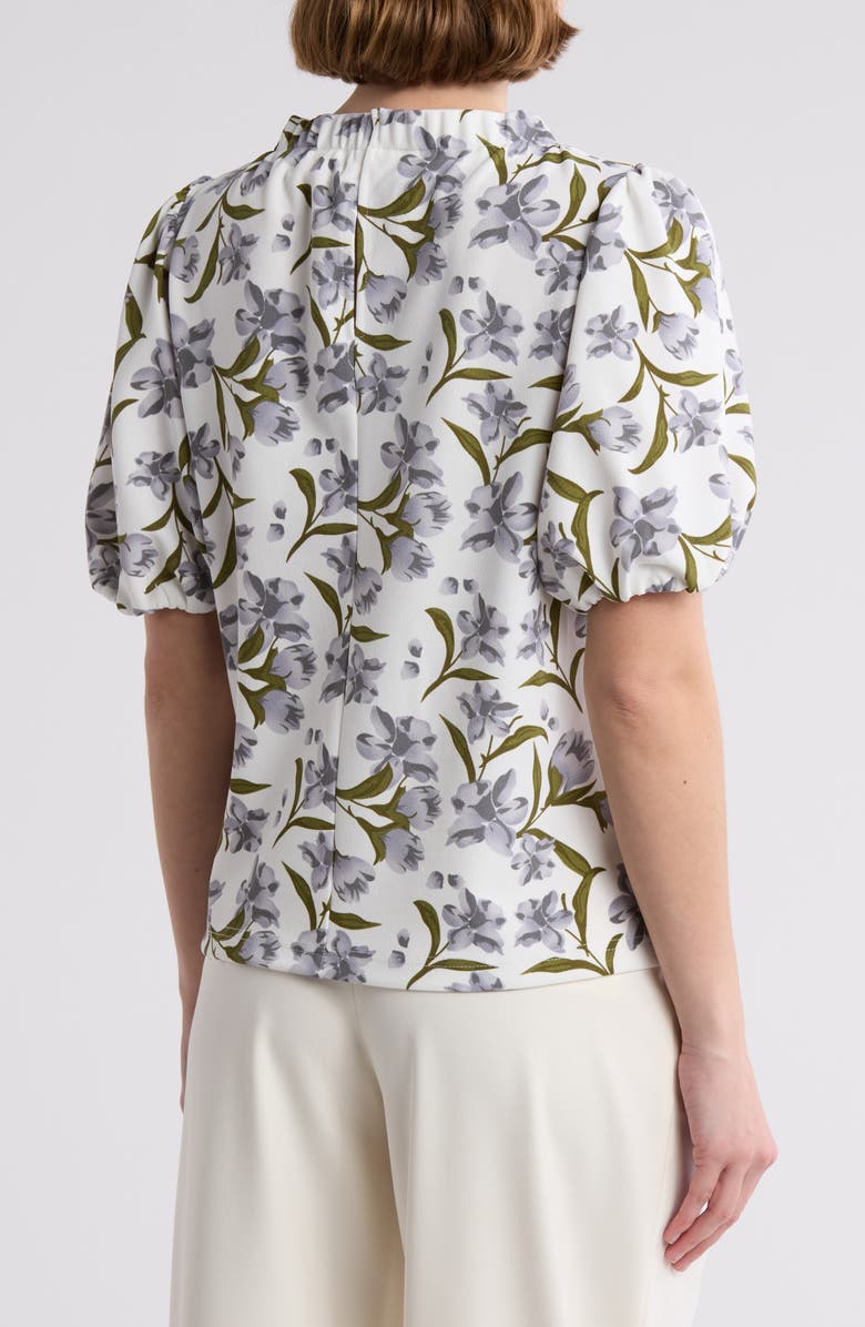 MELLODAY Mock Neck Puff Sleeve Top, Alternate, color, Ivory/ Cream