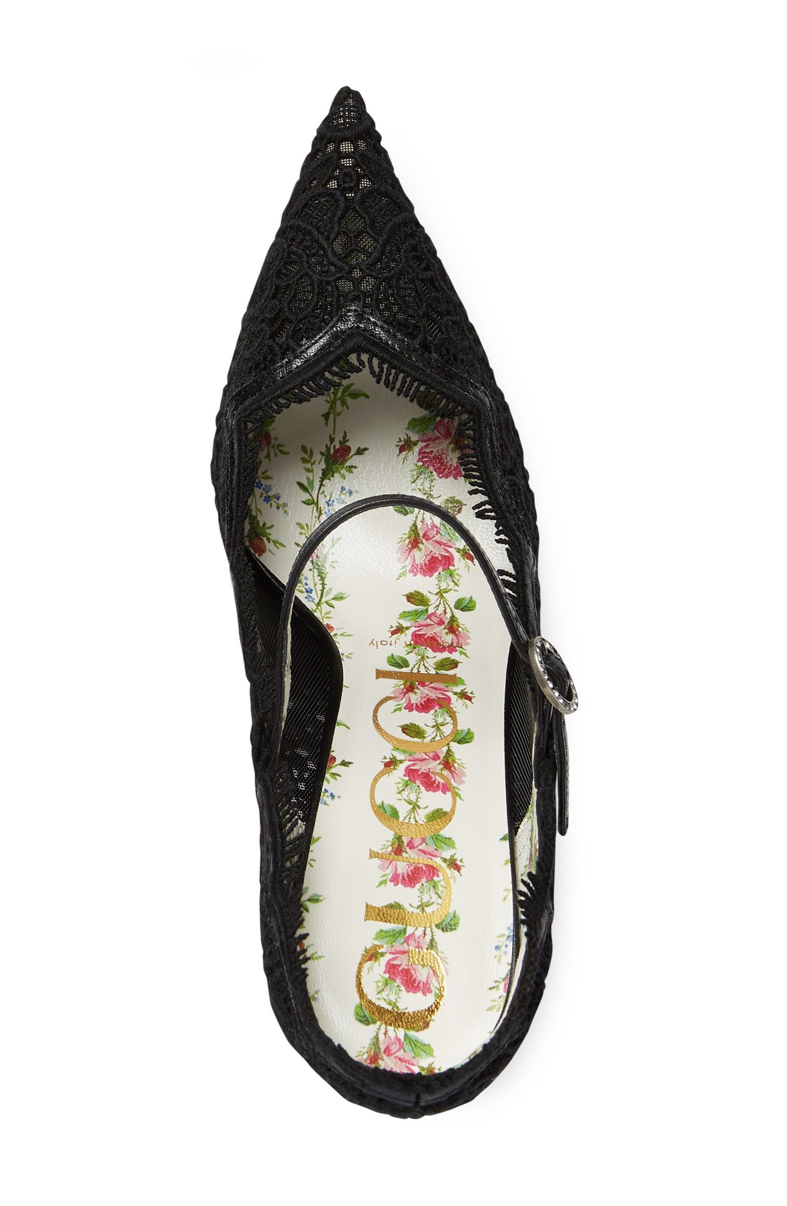 Gucci Virginia Pointy Toe Mary Jane Pump, Alternate, color, 