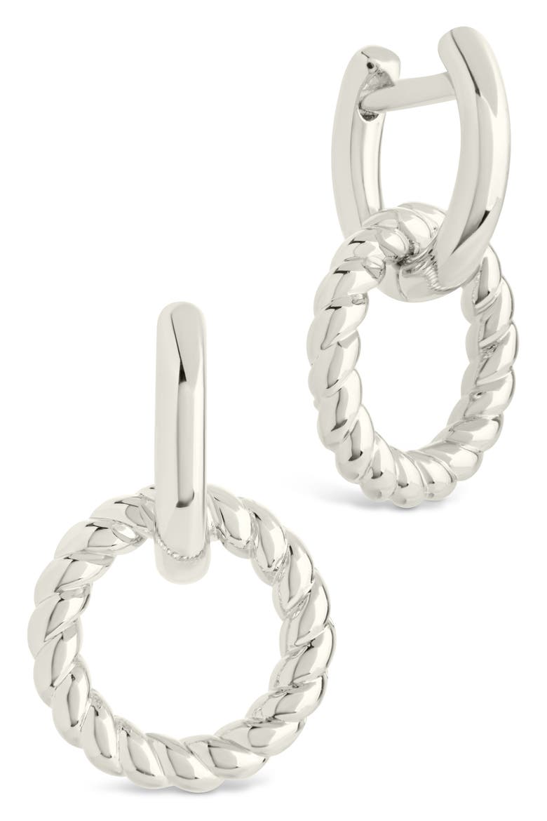 Levissa Circle Drop Huggie Hoop Earrings, Main, color, SILVER