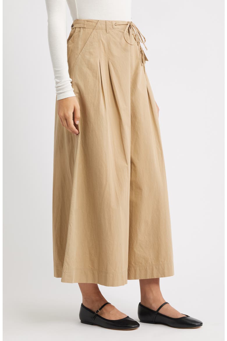 Tatianna Belted Organic Cotton Ankle Wide Leg Pants, Alternate, color, TAN