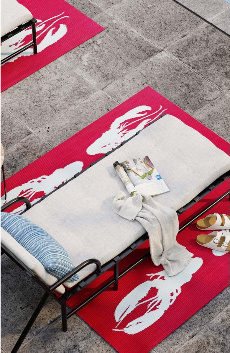 Mad Mats Four Lobster Red & Aqua, Alternate, color, Red And Aqua