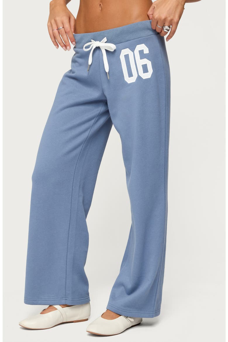 06 Wide Leg Cotton Blend Drawstring Sweatpants, Alternate, color, BLUE