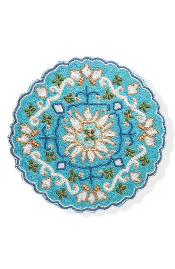 Tiramisu The Majestic Azulejo Beaded Placemat In Blue