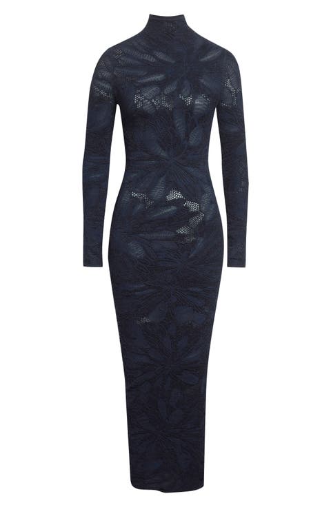 Long Sleeve Openwork Dress