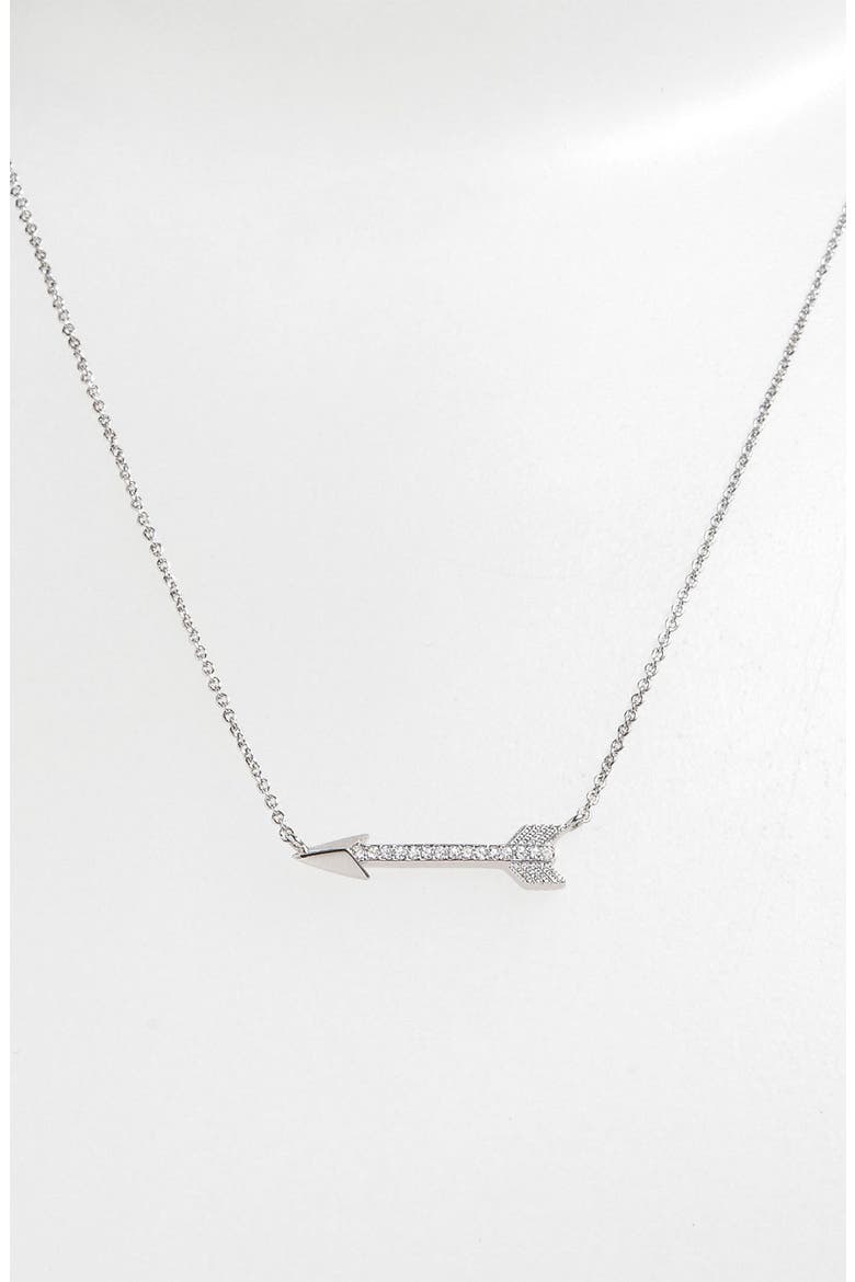 Boxed Arrow Pendant Necklace (Nordstrom Exclusive), Alternate, color, SILVER/ CLEAR CRYSTAL