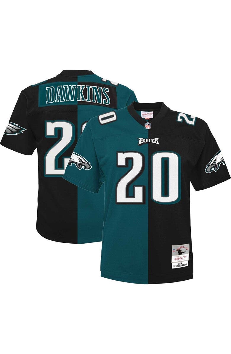 Mitchell & Ness Men's Mitchell & Ness Brian Dawkins Midnight Green/Black Philadelphia Eagles Big & Tall Split Legacy Retired Player Replica Jersey, Alternate, color, 