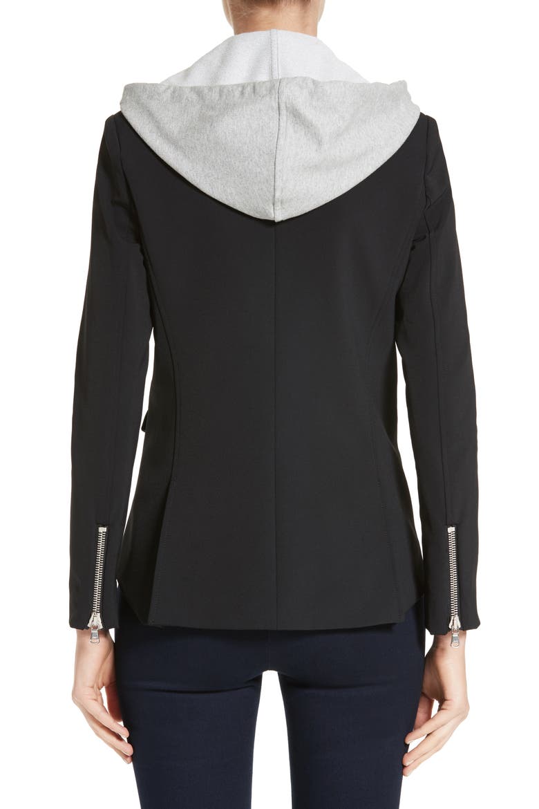 Hadley Neoprene Moto Jacket, Alternate, color, BLACK