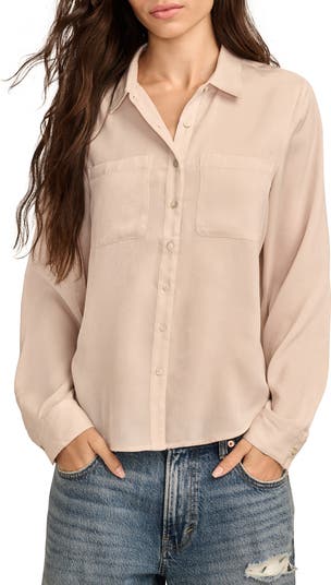 売れ筋商品|||ラッキーブランド カットソー トップス レディース Women's Hammered-Satin Button-Down Shirt Dress Blues Lucky Brand Hammered Satin Button-Up Shirt | Nordstrom