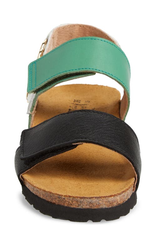 Naot Eliana Slingback Sandal In Black/soft Jade/oily Bark