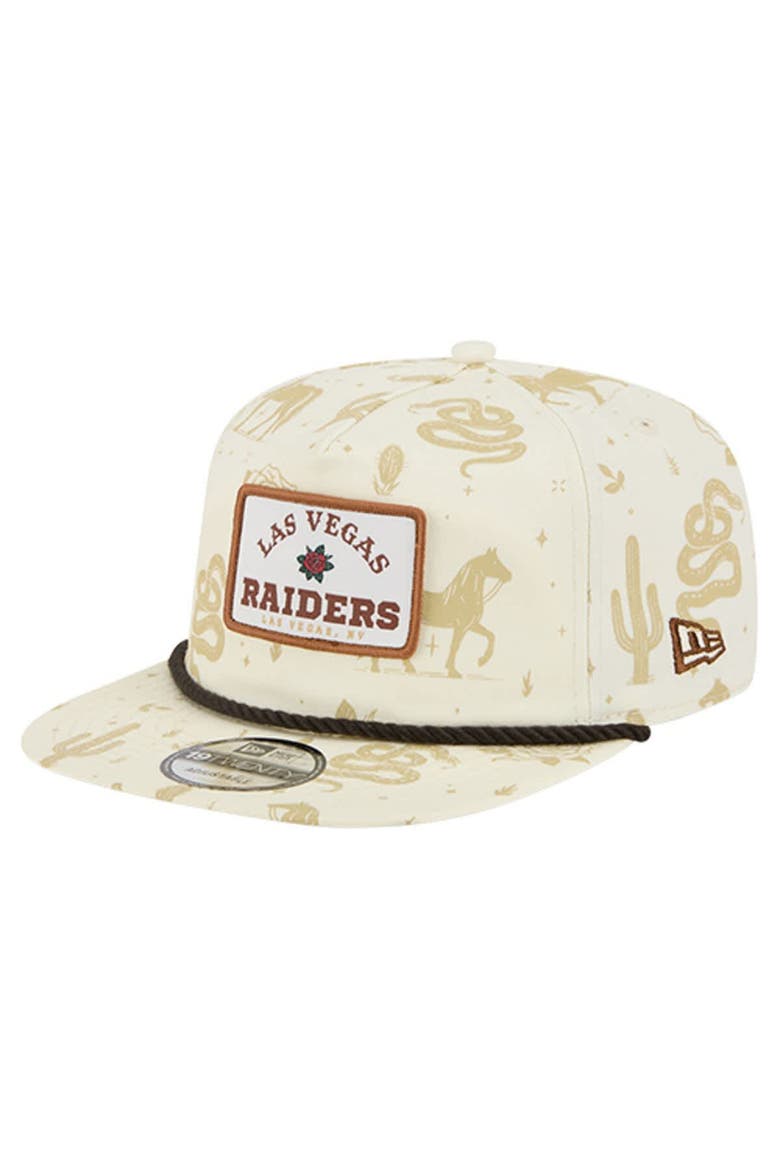 Men's New Era  Cream Las Vegas Raiders Desert Rose 19TWENTY Adjustable Hat, Main, color, Cream