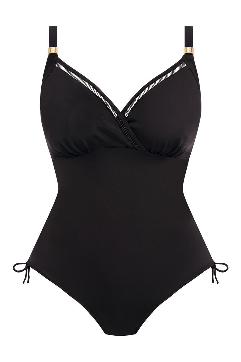 East Hampton Underwire One-Piece Swimsuit, Alternate, color, BLACK