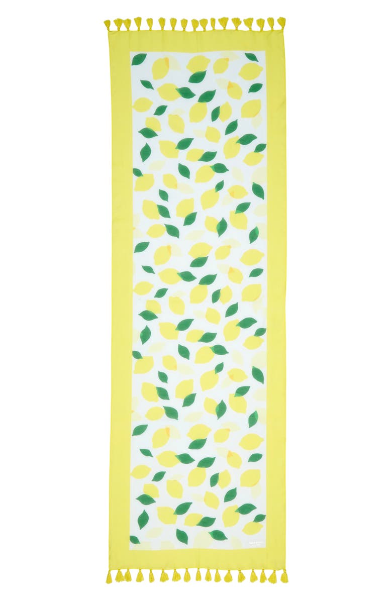 Kate Spade New York lemon toss oblong cotton & silk scarf, Alternate, color,