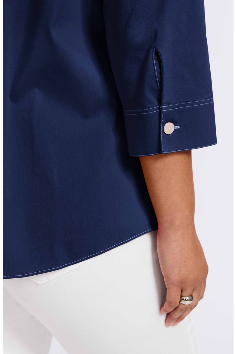 Kelly Button-Up Shirt, Alternate, color, NAVY/WHITE