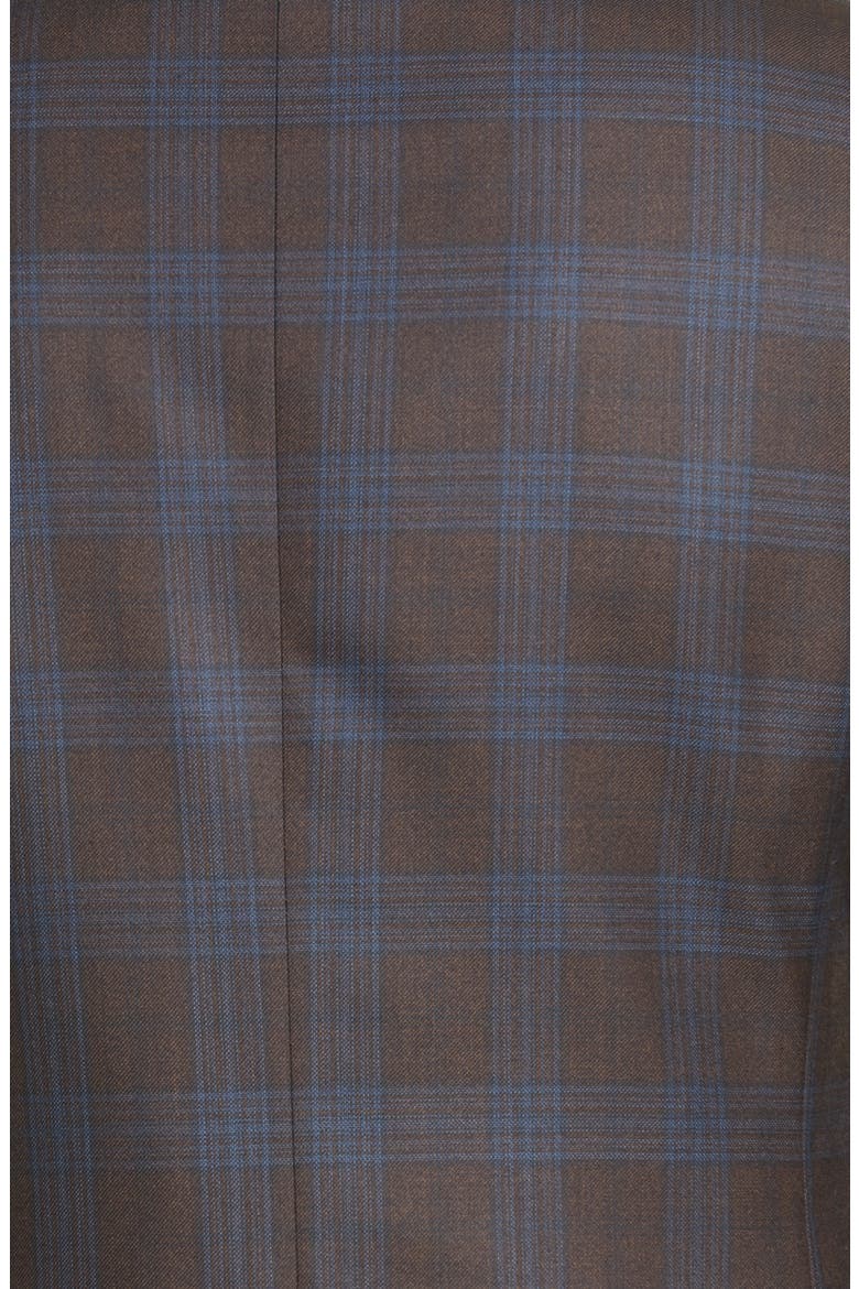 Sienna Soft Classic Fit Plaid Silk & Wool Sport Coat, Alternate, color, BROWN