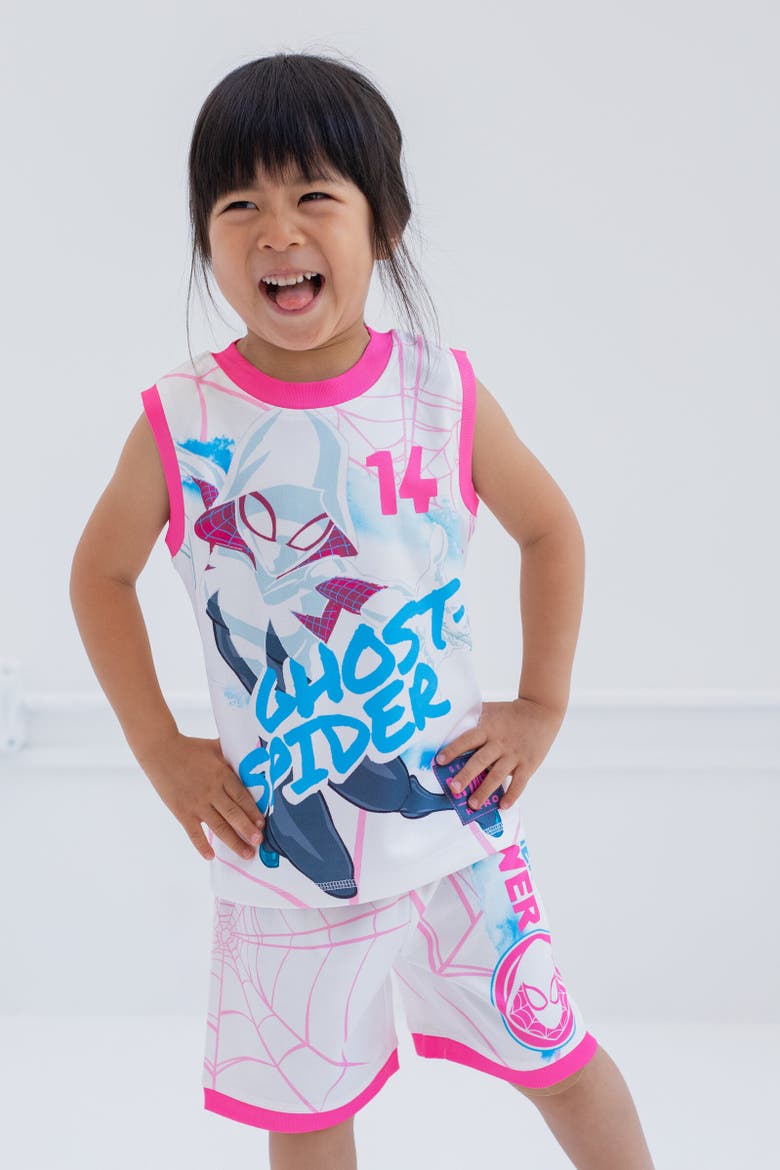 Ghost-Spider Spider-Man Athletic Tank Top & Shorts Set, Alternate, color, White