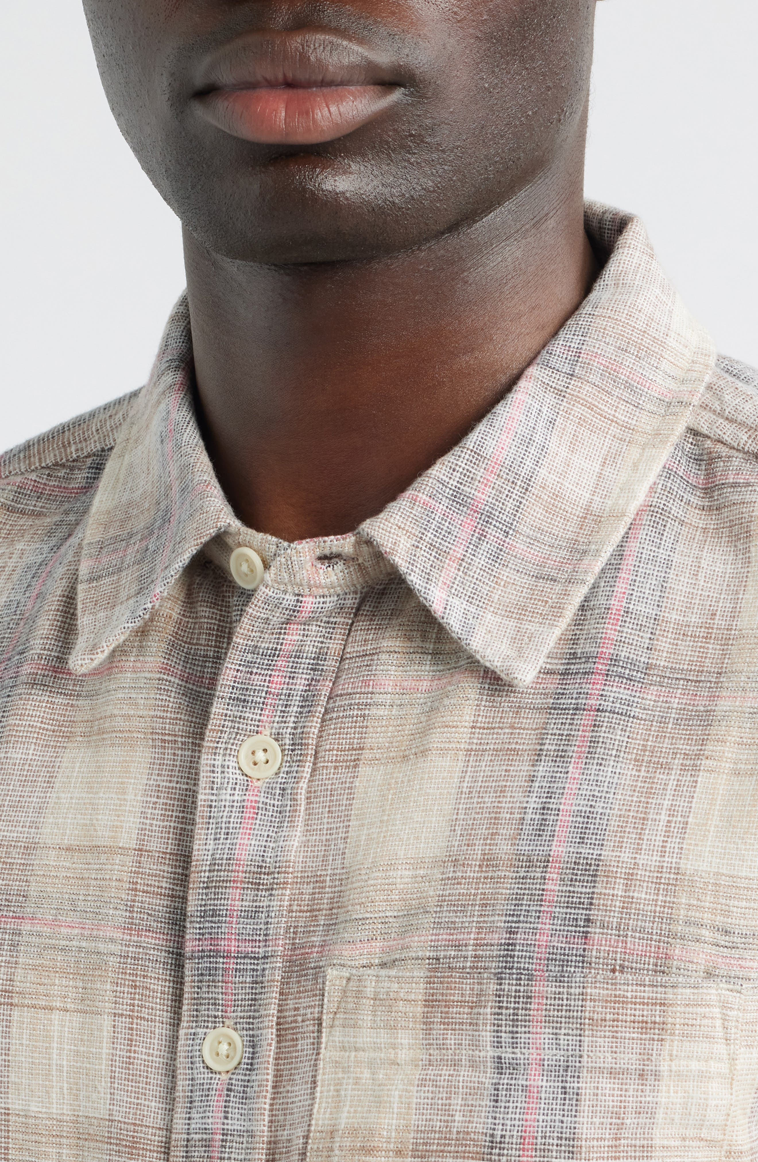 Rosewood Plaid Cotton Button-Up Shirt - image 2