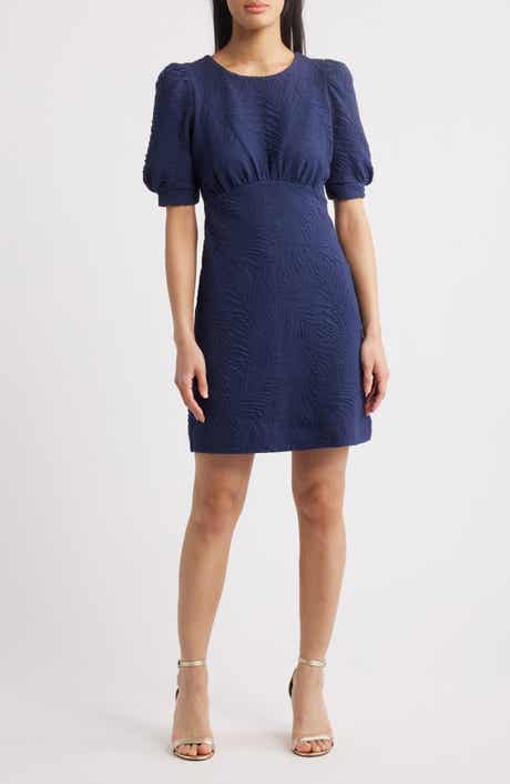 Kiely Puff Sleeve Jacquard Dress