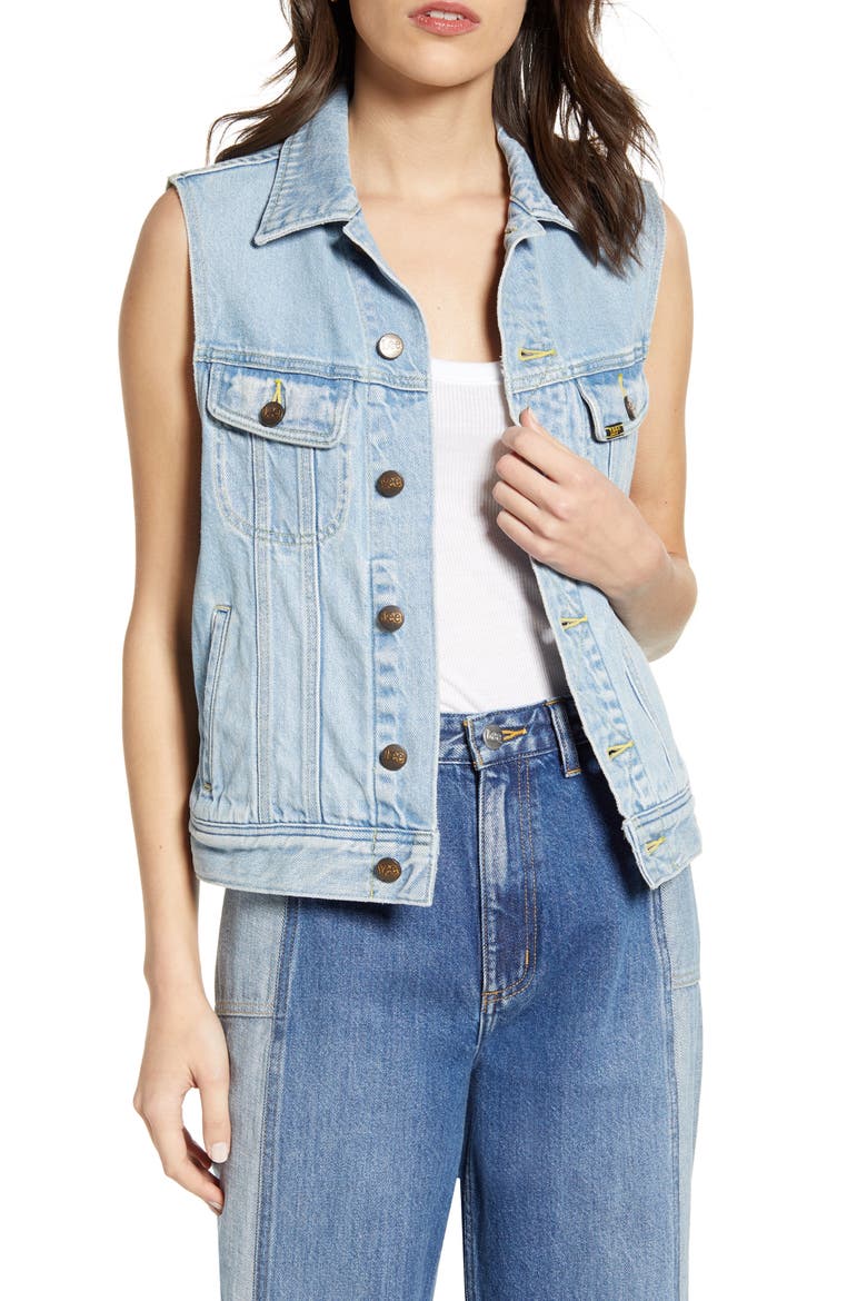 Rider Denim Vest, Main, color, FRONTIER