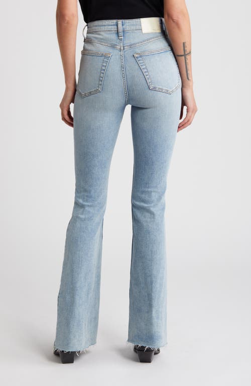 Rag & Bone Flexi Dahlia Mid-rise Full-length Lou Flare Jean In Blue