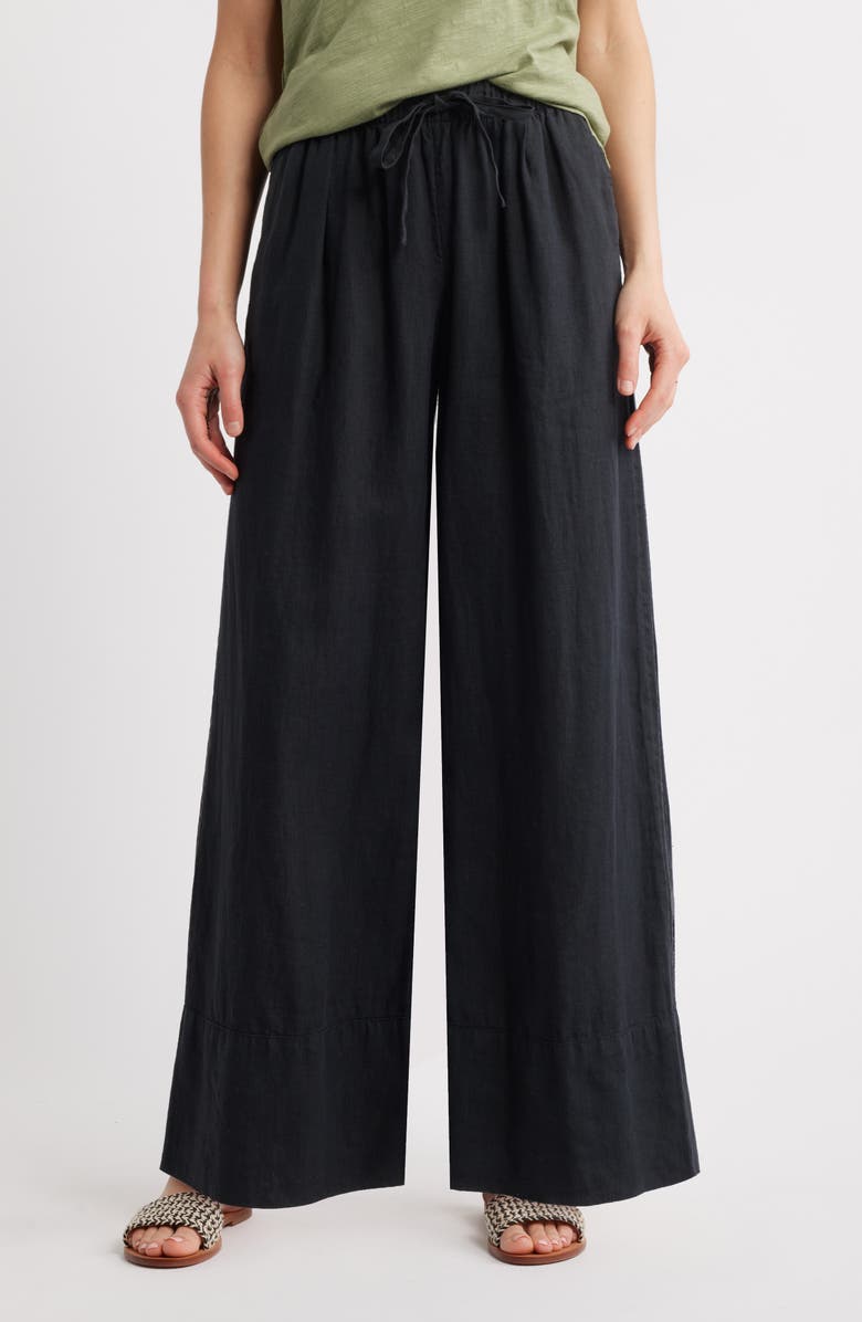 Caslon<sup>®</sup> Wide Leg Linen Pants, Main, color, 