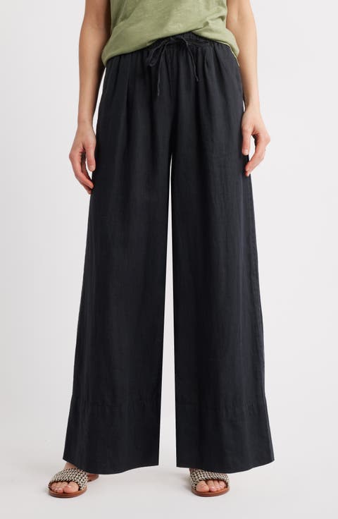 Wide Leg Linen Pants (Petite)