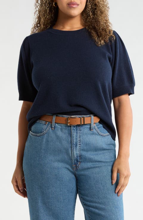 Puff Sleeve Wool & Cashmere Sweater