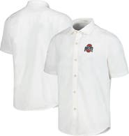 Tommy Bahama Men's Tommy Bahama White Ohio State Buckeyes Coconut Point Palm Vista IslandZone Camp Button-Up Shirt