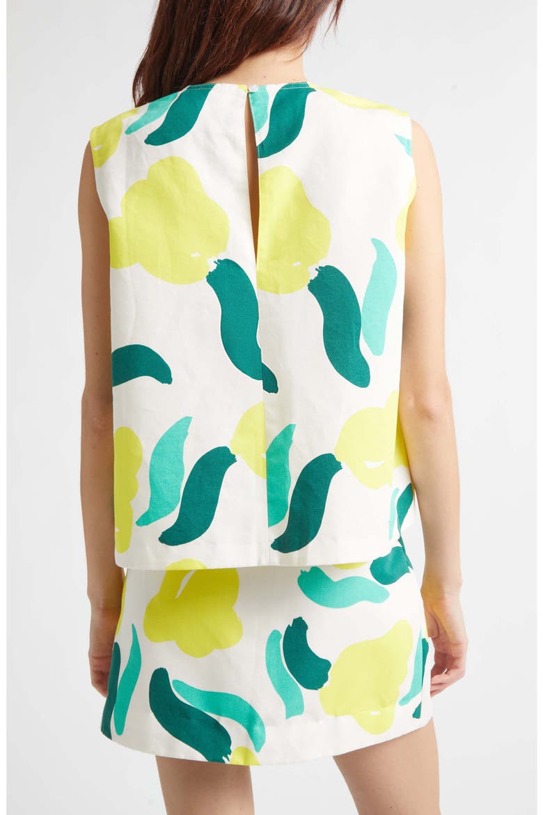 Erilasia Lemmitty Floral Cotton & Linen Top, Alternate, color, OFF WHITE YELLOW GREEN