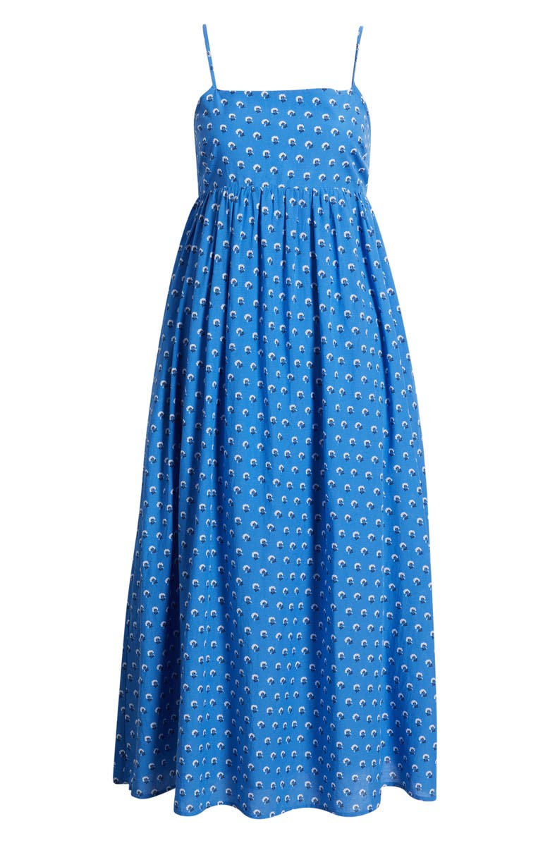 Madewell Empire Waist Midi Dress, Main, color, Retro Blue
