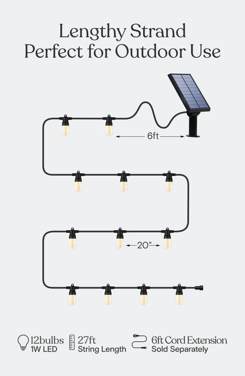 Brightech Solar-powered Weatherproof Led Heavy Duty Outdoor String Lights In White
