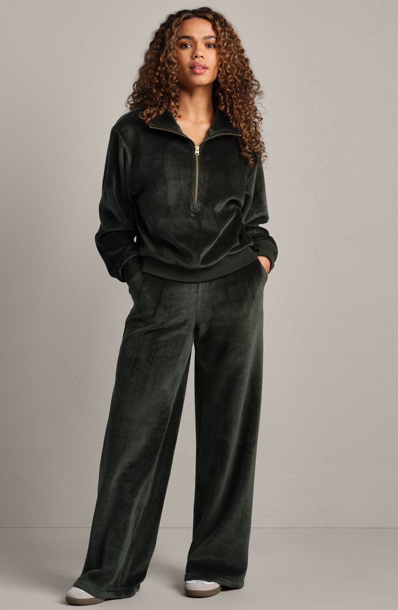 Rhone Plush Half Zip Pullover, Alternate, color, Dark Moss