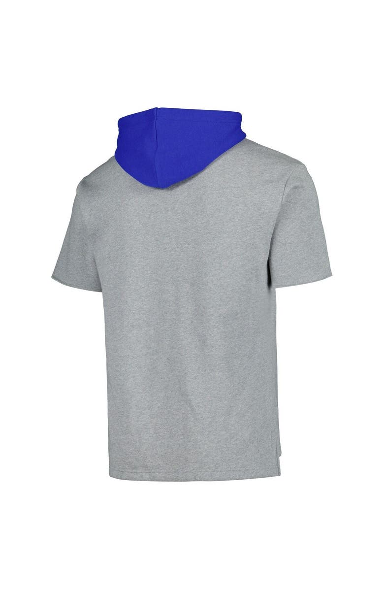 Mitchell & Ness Men's Mitchell & Ness Heather Gray Chicago Cubs Postgame Short Sleeve Pullover Hoodie, Alternate, color, Heather Gray