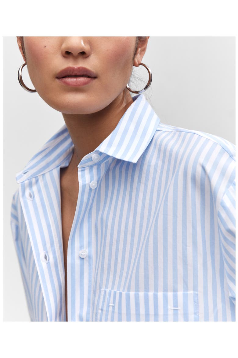 Oversize Cotton Button-Up Shirt, Alternate, color, LT-PASTEL BLUE