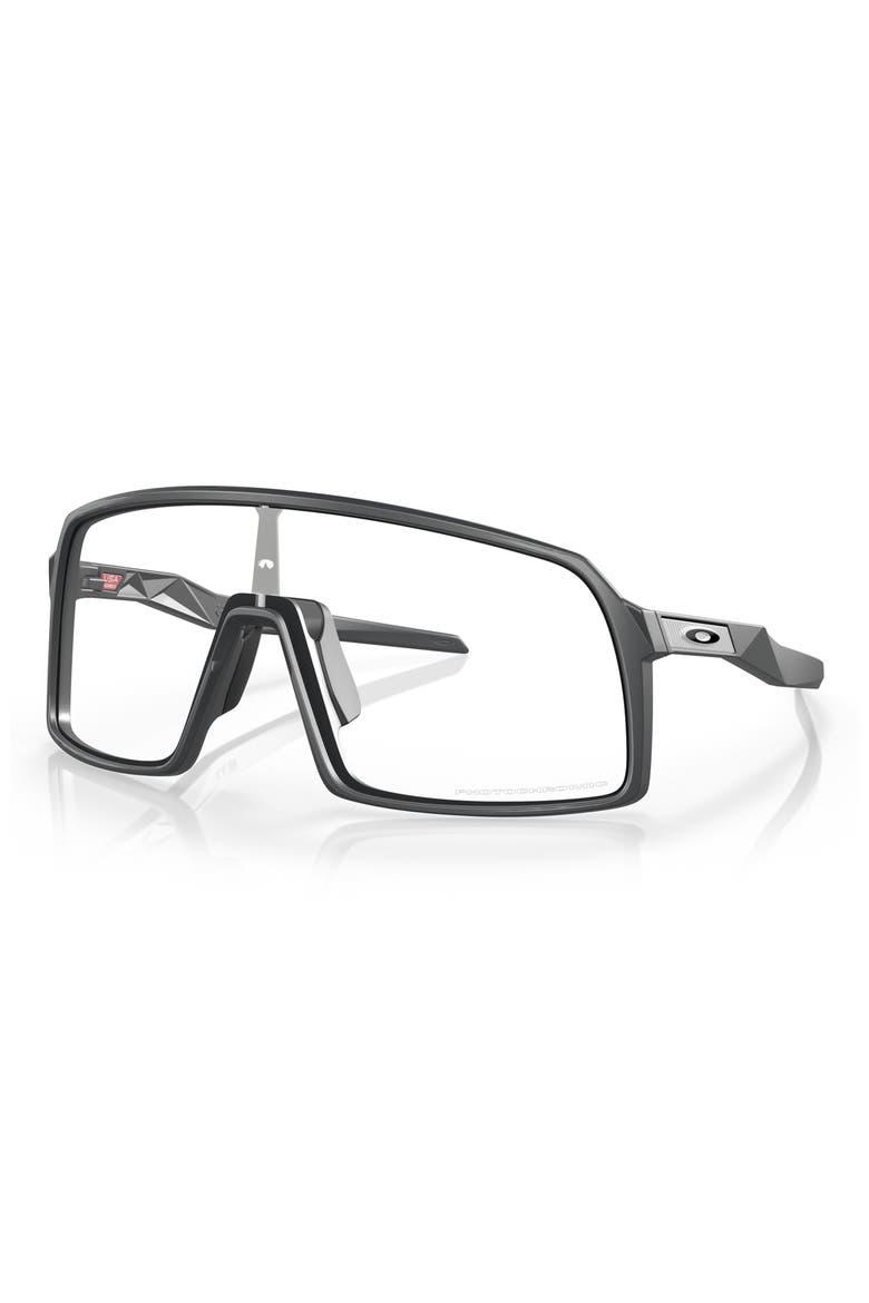 Sutro 60mm Photochromic Rectangle Shield Sunglasses, Alternate, color, MATTE CARBON / CLEAR