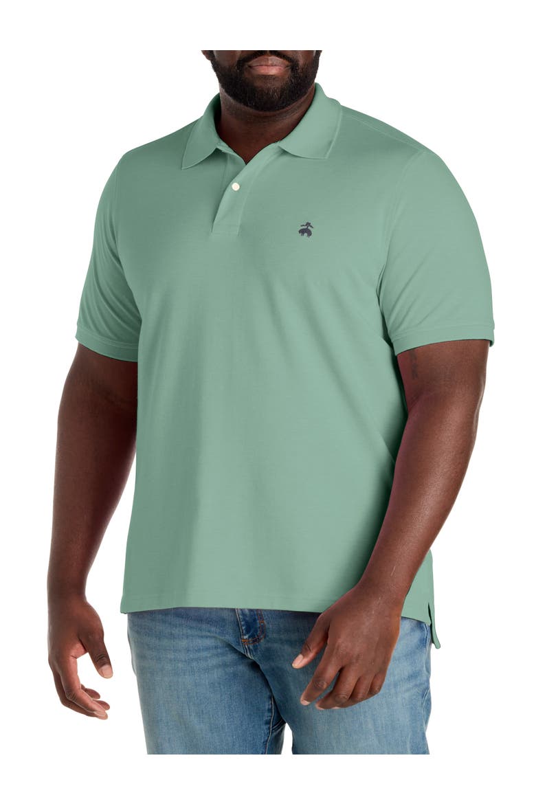 Big & Tall  Piqué Stretch Polo Shirt, Main, color, MALACHITE GREEN
